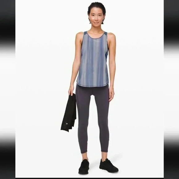 Lululemon Sculpt Tank Brushed Spray Dye White Code Blue - Picture 4 of 7